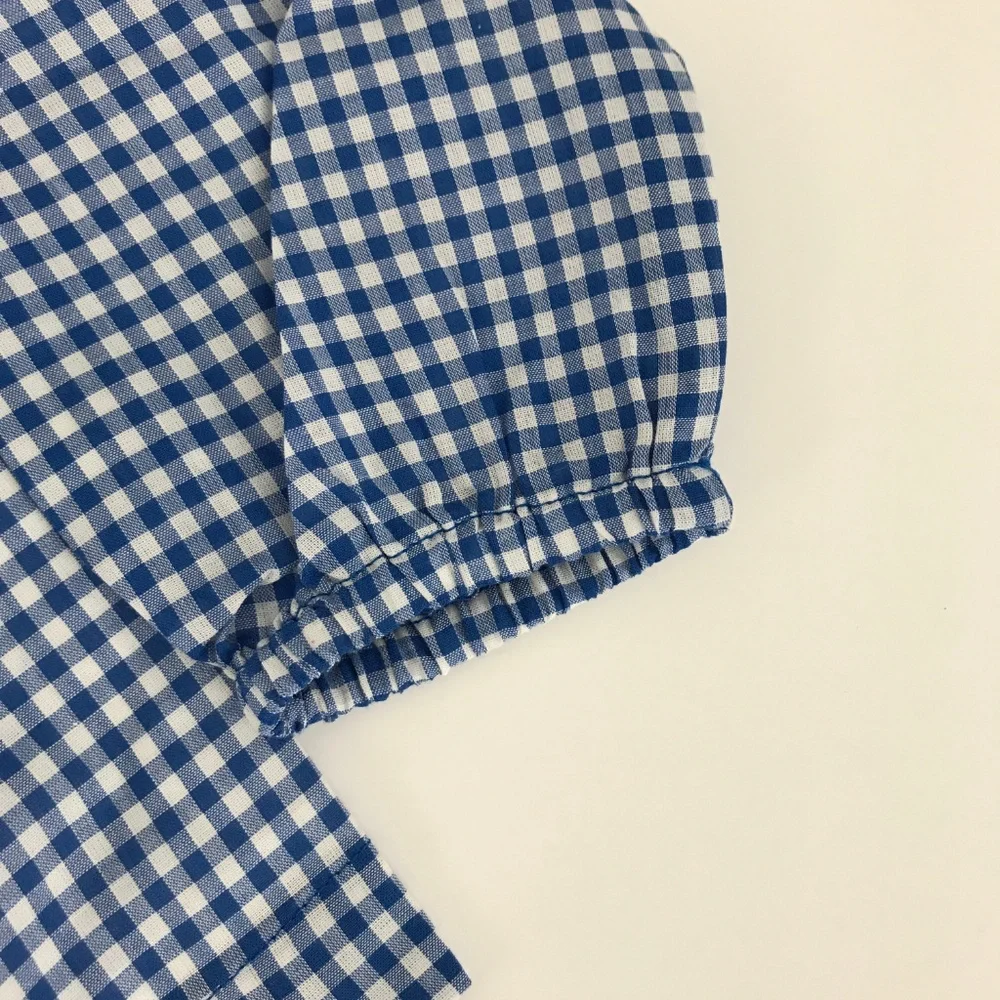 Gymboree Blue‎ Gingham Top 18-24 M New